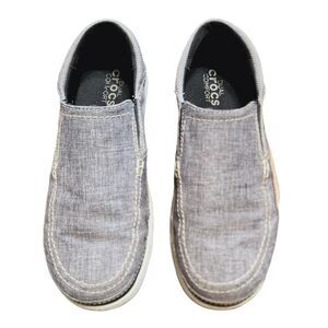 Crocs dual comfort gray canvas loafers Sz 9